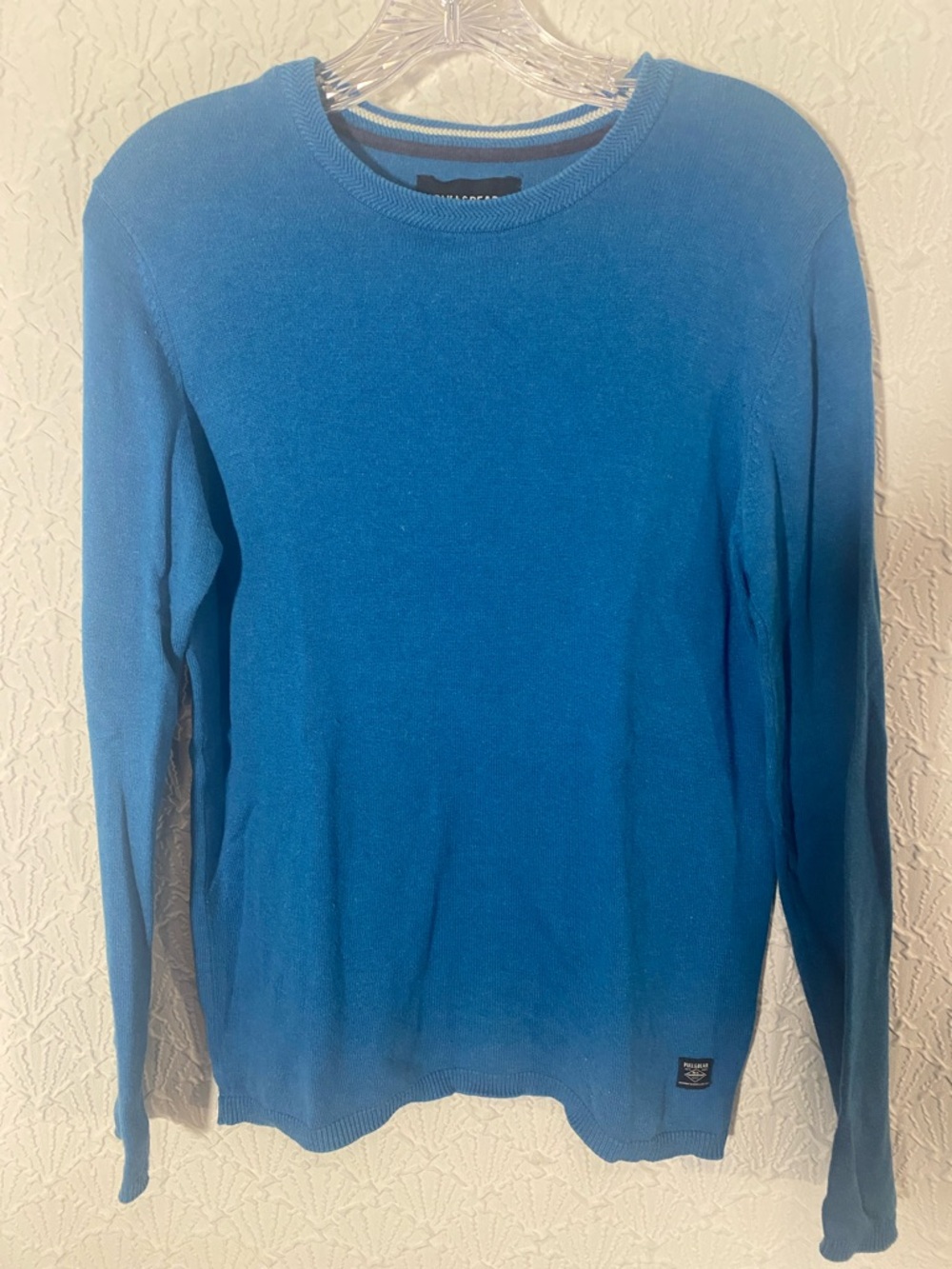 Pull&Bear Bright Blue Knit Sweater with Black Label Men’s XS